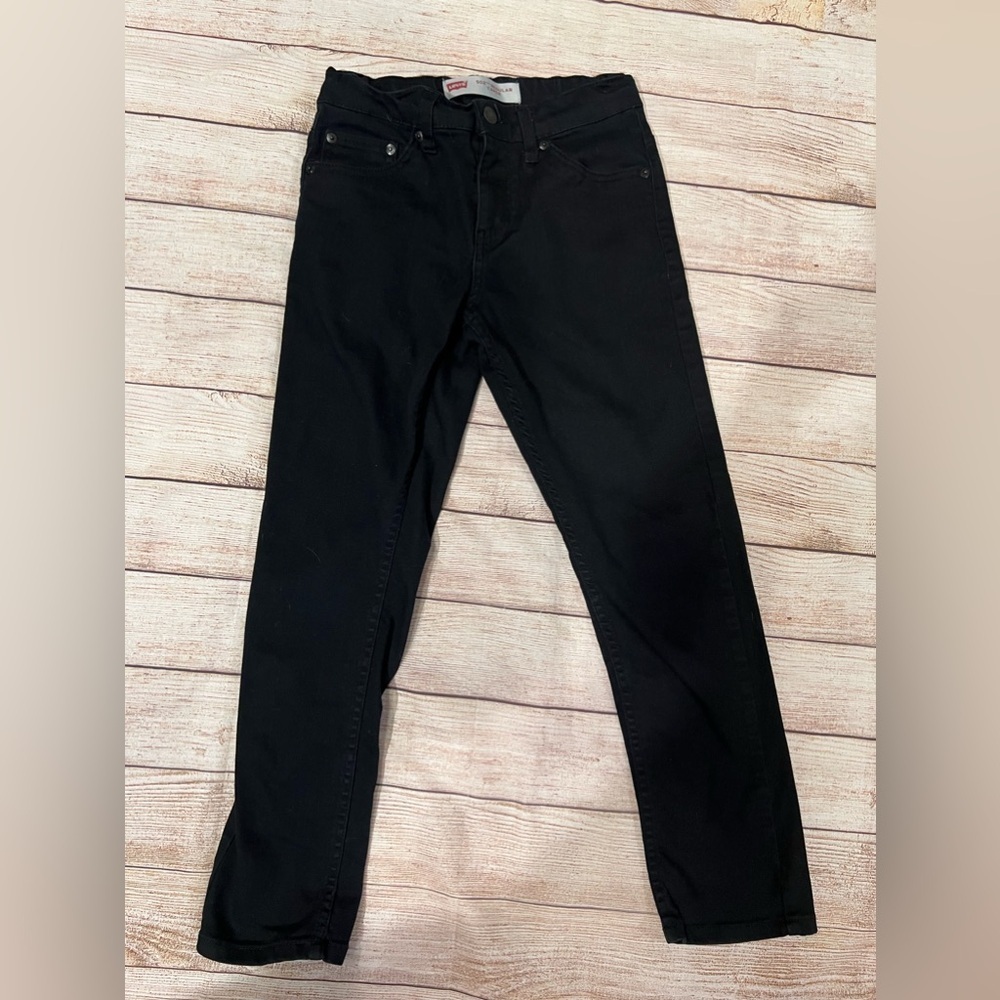 Levi's 502 Jeans Boys Black Size 10 Reg 25x25 Regular Taper Adjustable Waist